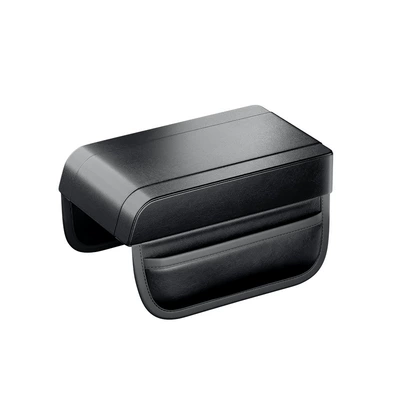 Car armrest box booster pad universal car armrest pad car center advanced elbow support middle cowhide protective cover (Armrest box pad) - black