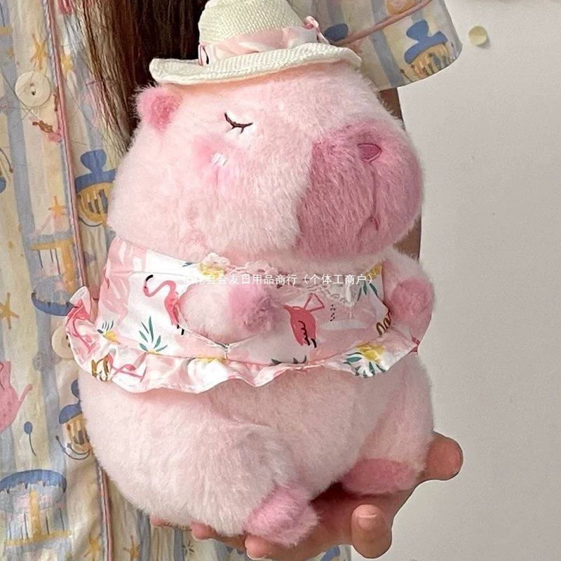 Летняя пляжная кепка с морской свинкой, плюшевая игрушка-капибара, милая кукла-капибара, подарок на день рождения для женщин