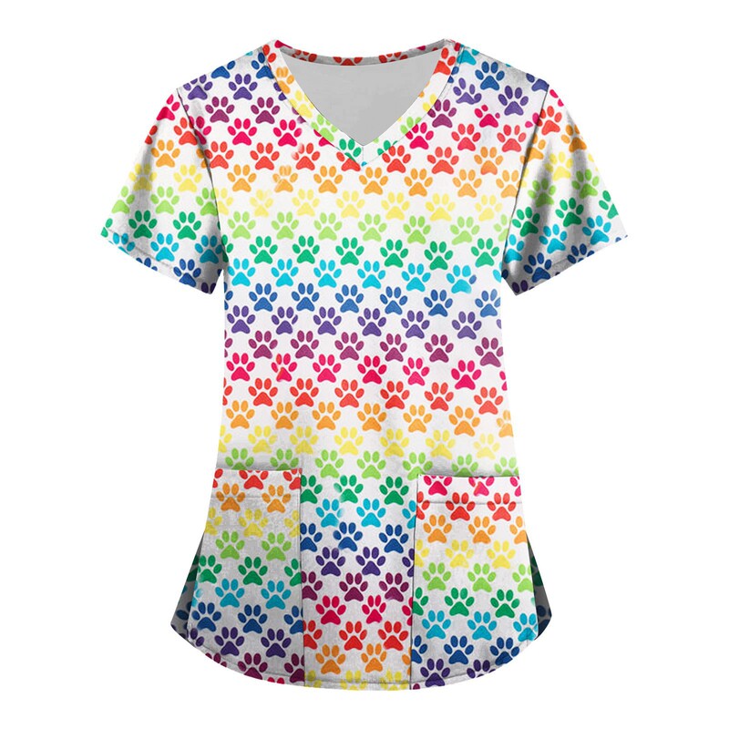 V-Neck Short-Sleeved Care Clothes Spring 2025 New All-Match Daily Casual Top One-Piece Women's AliExpress