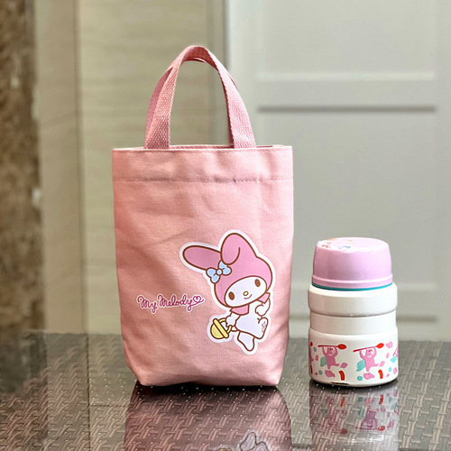 Sanrio genuine authorized canvas small fresh portable water cup bag stew beaker cover work hand carry cosmetic bag women's bag