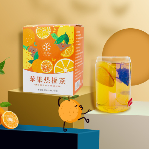 Apple hot orange tea boxed wholesale freeze-dried lemon slices orange black tea fruit tea dropshipping