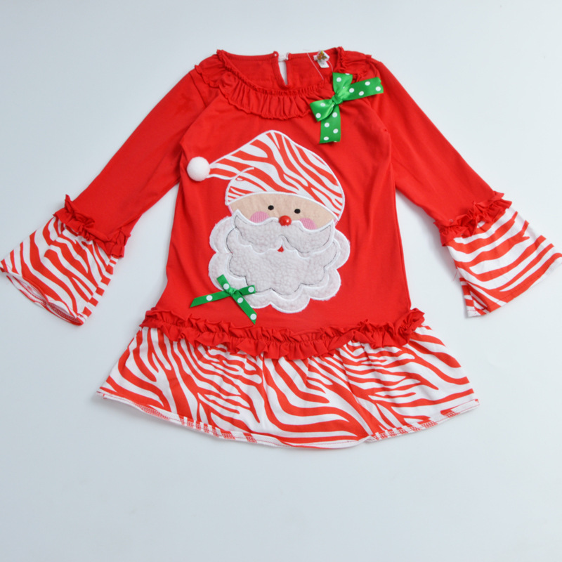 Christmas Cute Cartoon Santa Claus Flower Cotton Girls Clothing Sets display picture 6