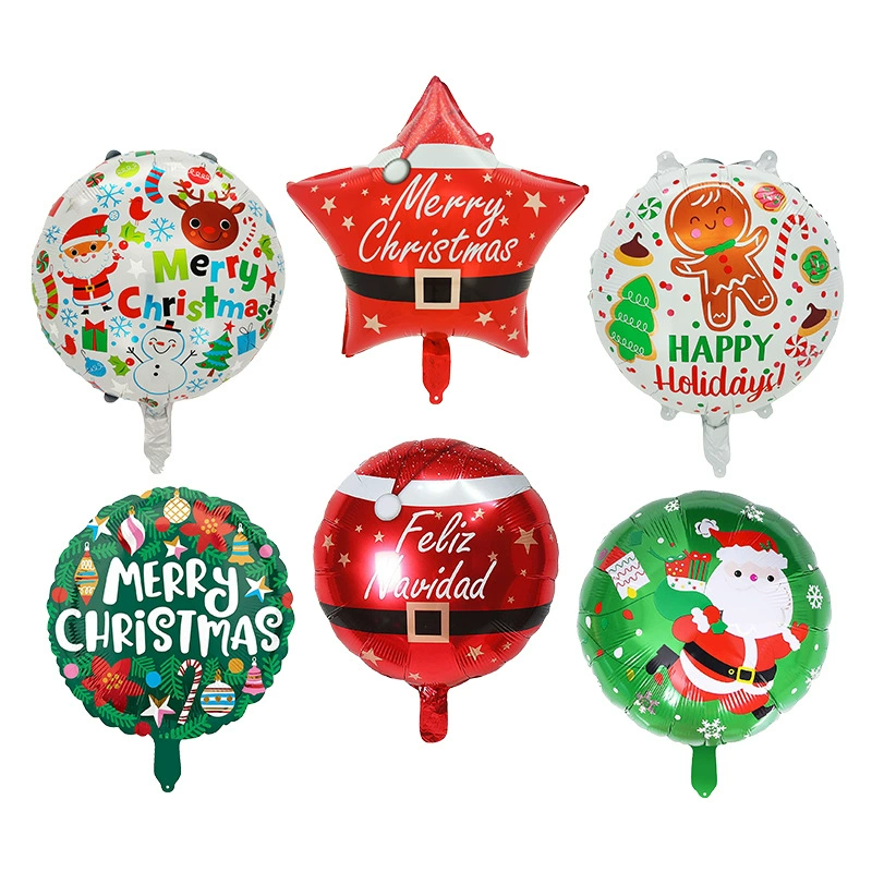 Рождественский воздушный шар 18inch Рождественский шар из алюминиевой пленки Рождественский вечер Санта-Клаус Мультяшный лось Композиция из воздушных шаров