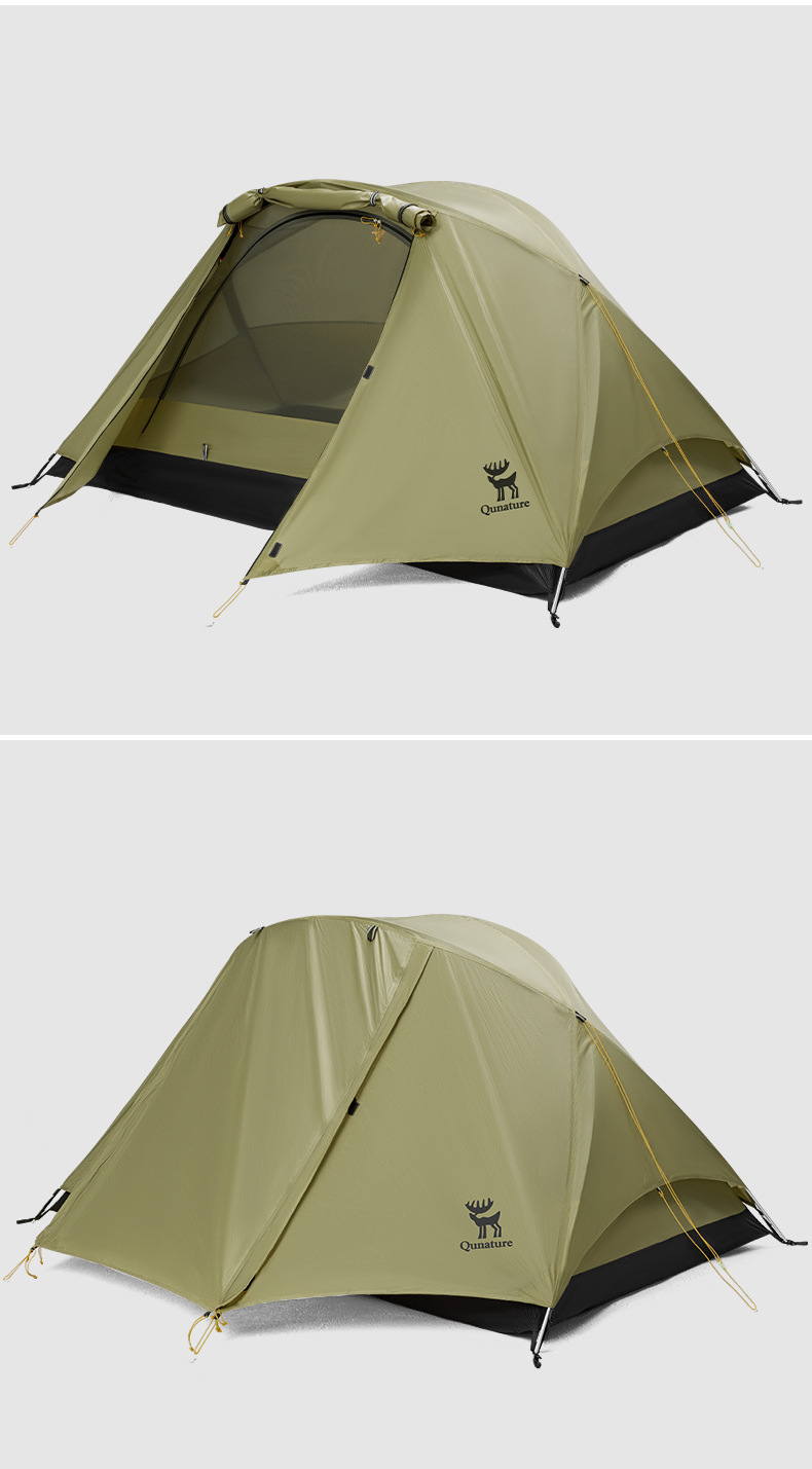 Tente Tuoyequ X-type imperméable à l'eau double couche en aluminium pôle pliable portable randonnée et cyclisme extérieur léger_voghion.com