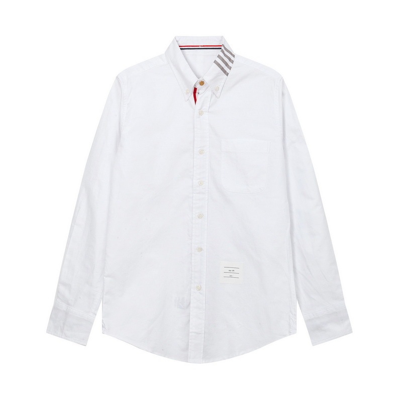 TB JL Shirt Fashion Brand Collar Four Bars Inner Ribbon Cuff Casual Long Sleeve Shirt Oxford Men's and Women's in stock