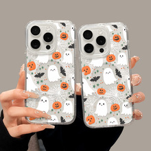 适用苹果17ProMax万圣节幽灵手机保护壳13ProMax简约16硬壳15大孔