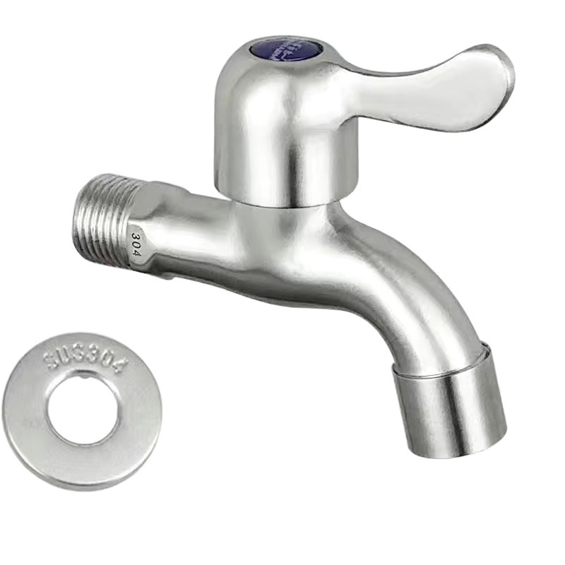 Grifo de agua fría y caliente de acero inoxidable 304 para lavadora, fregona doméstica de cuatro puntos de uso general especial, grifo de apertura rápida