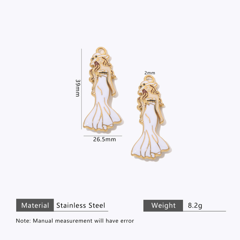 ファッションガールシリーズステンレス鋼ペンダントハイヒール靴口紅バッグエナメルカラー DIY ネックレスブレスレットアクセサリー|undefined