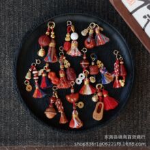 南红桃木天珠小提溜合集包挂饰品挂件包挂流苏diy饰品