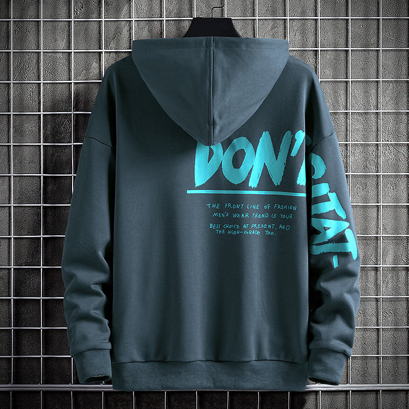Primavera e outono camisola com capuz nova carta impressão pulôver camiseta moda etiqueta roupas masculinas_voghion.com
