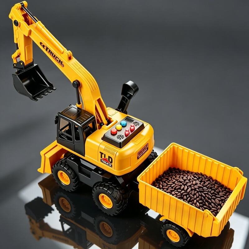 3-in-1 Engineering Vehicle Toy for Children, Multifunctional Inertial Transport Trailer, Dump Truck, Early Education Excavator for Boys