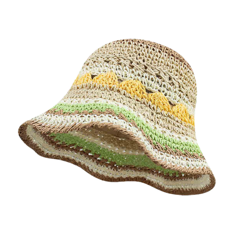 112g Weight Straw Hat Hats Type Casual, Outdoor Occasion Papyrus Material Bow Knot Pattern Spring&Summer Season Women's Gender Hawaiian, Tropical, Sweet Style Curved Eaves, Ruffles Rim Women's Hawaiian Tropical Sweet Bow Knot Curved Eaves Ruffles Straw Hat 26