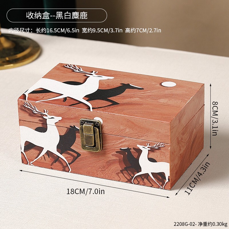 レトロなポータブル木箱ヨーロッパのジュエリー収納ボックス文学と芸術の家庭用収納ボックス映画やテレビの撮影の小道具ジュエリーボックス|undefined