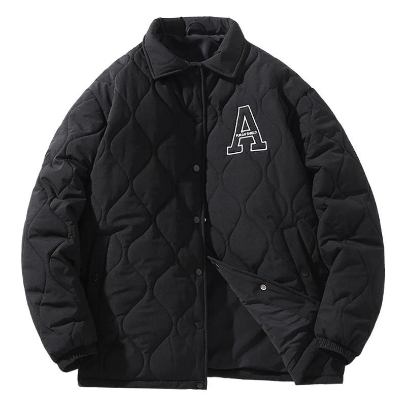 Новая стеганая Мужская свободная зимняя тонкая стеганая куртка больших размеров с хлопковой подкладкой, мужская повседневная универсальная куртка больших размеров