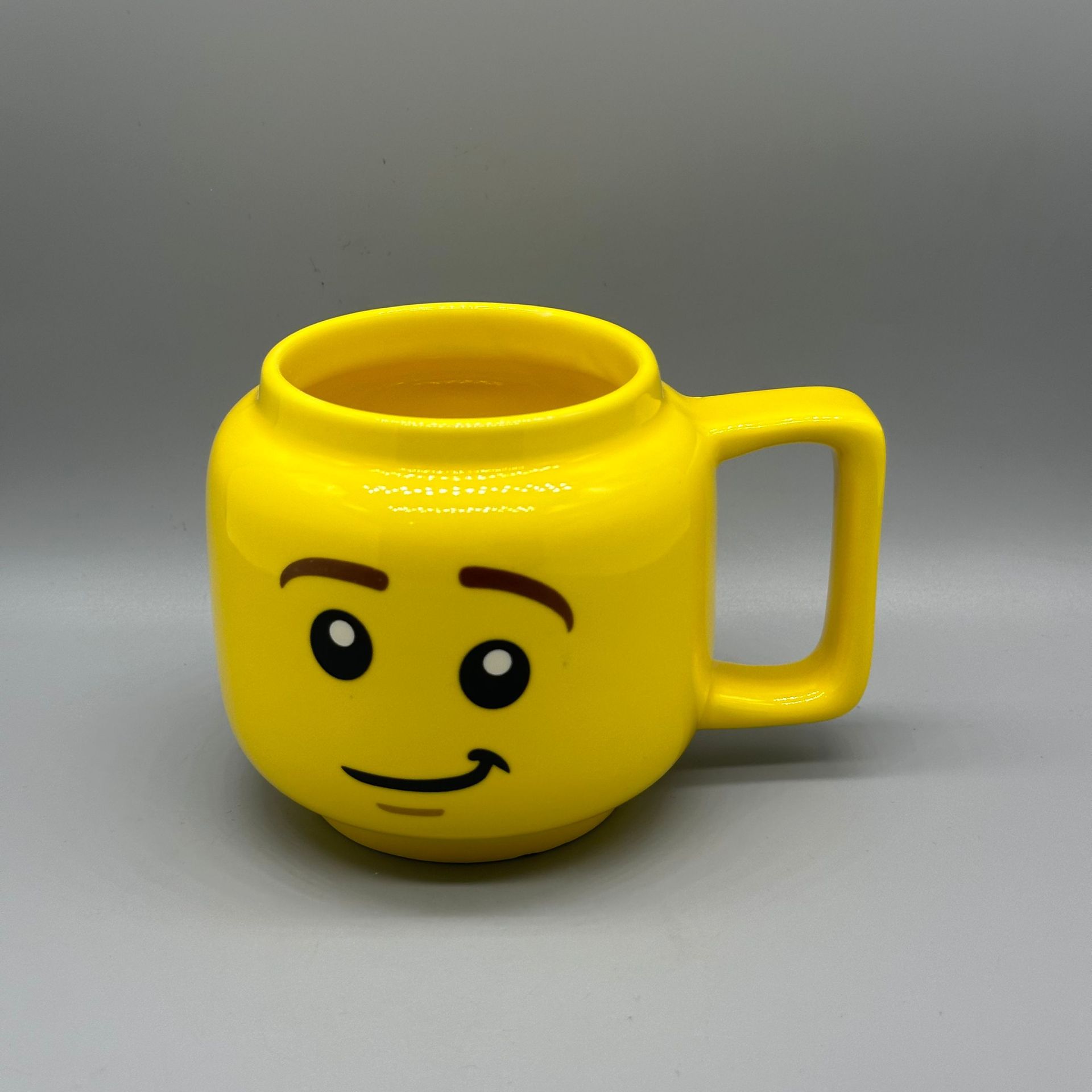 Expresión facial linda taza de cerámica pequeña cabeza de muñeca taza de cerámica linda cara sonriente taza de bebida taza de regalo para niños