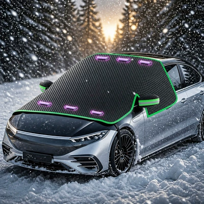 Car snow shield front, enlarged moisture-proof Oxford cloth