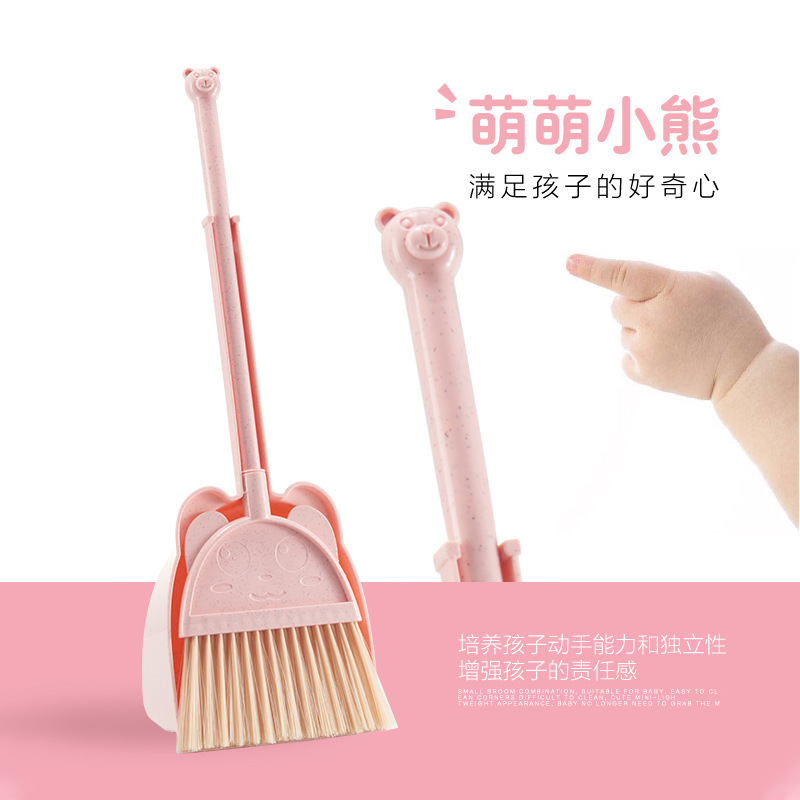 Children's Broom Dustpan Set Baby Special Small Broom Mop Three-piece Set Kids Mini Broom Sweeping Toy