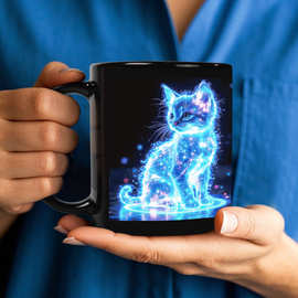 水杯轻奢高级感可爱猫咪马克杯 ins陶瓷马克杯支持logo图片咖啡杯