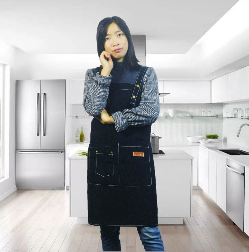 Venta al por mayor hogar cocina cintura impermeable algodón lienzo Comercio exterior transfronterizo Amazon impresión adulto coreano delantal