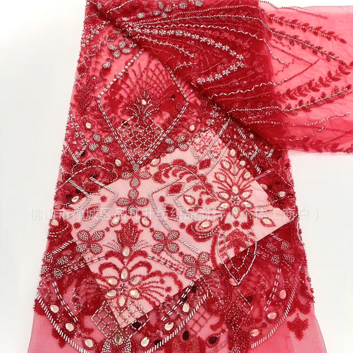 Alta sensibilidad brillante vestido de boda vestido de moda cena falda de pescado vestido tela bordada al por mayor transfronteriza