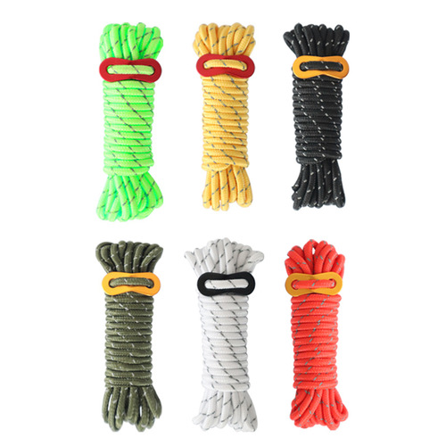 4mm high density multifunctional camping rope reflective rope warning tent rope canopy rope fishing windproof rope clothesline