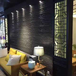 PU流水石文化石室外墙砖人造石酒店背景墙皮酒店背景墙定制
