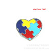 Factory direct selling autism puzzle puzzle love ribbons cross badge brooch jewelry accessories