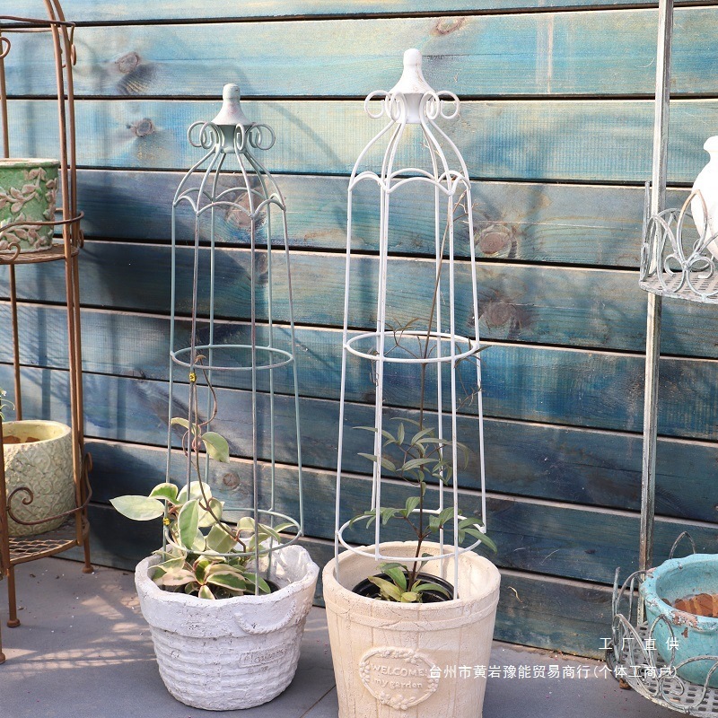 铁艺迷你爬藤架小型鸟笼爬藤花架户外花园复古做旧阳台桌面攀爬架