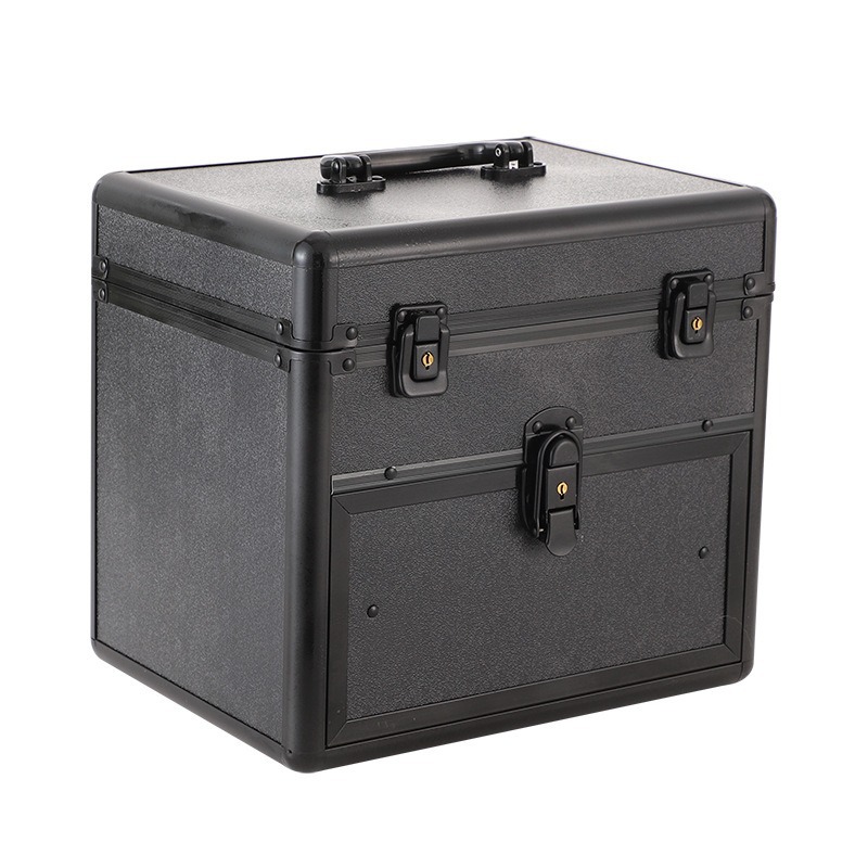 Caja de maquillaje multifuncional con espejo con lámpara portátil de gran capacidad caja de herramientas de maquillaje caja de almacenamiento de manicuras de mercado nocturno