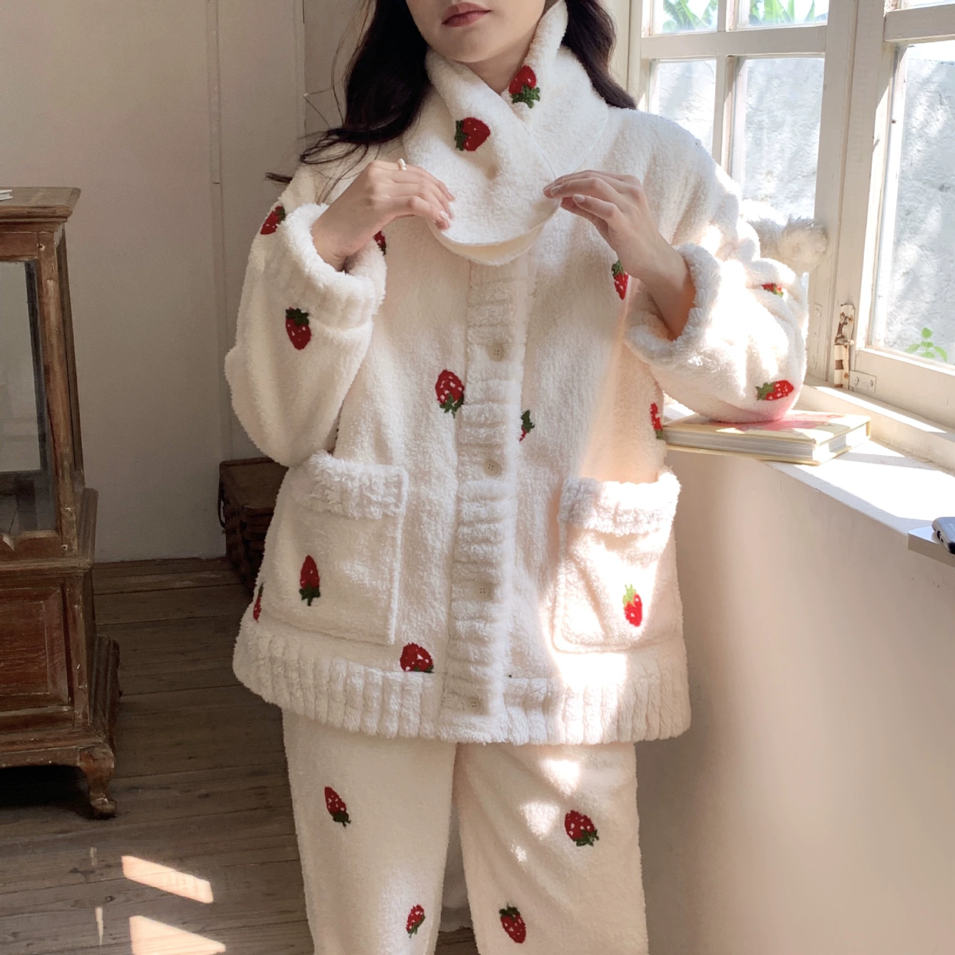 [Спот 88169] Коралловое бархатное материнство осенне-зимнее послеродовое кормление грудью одежда для беременных пижамы