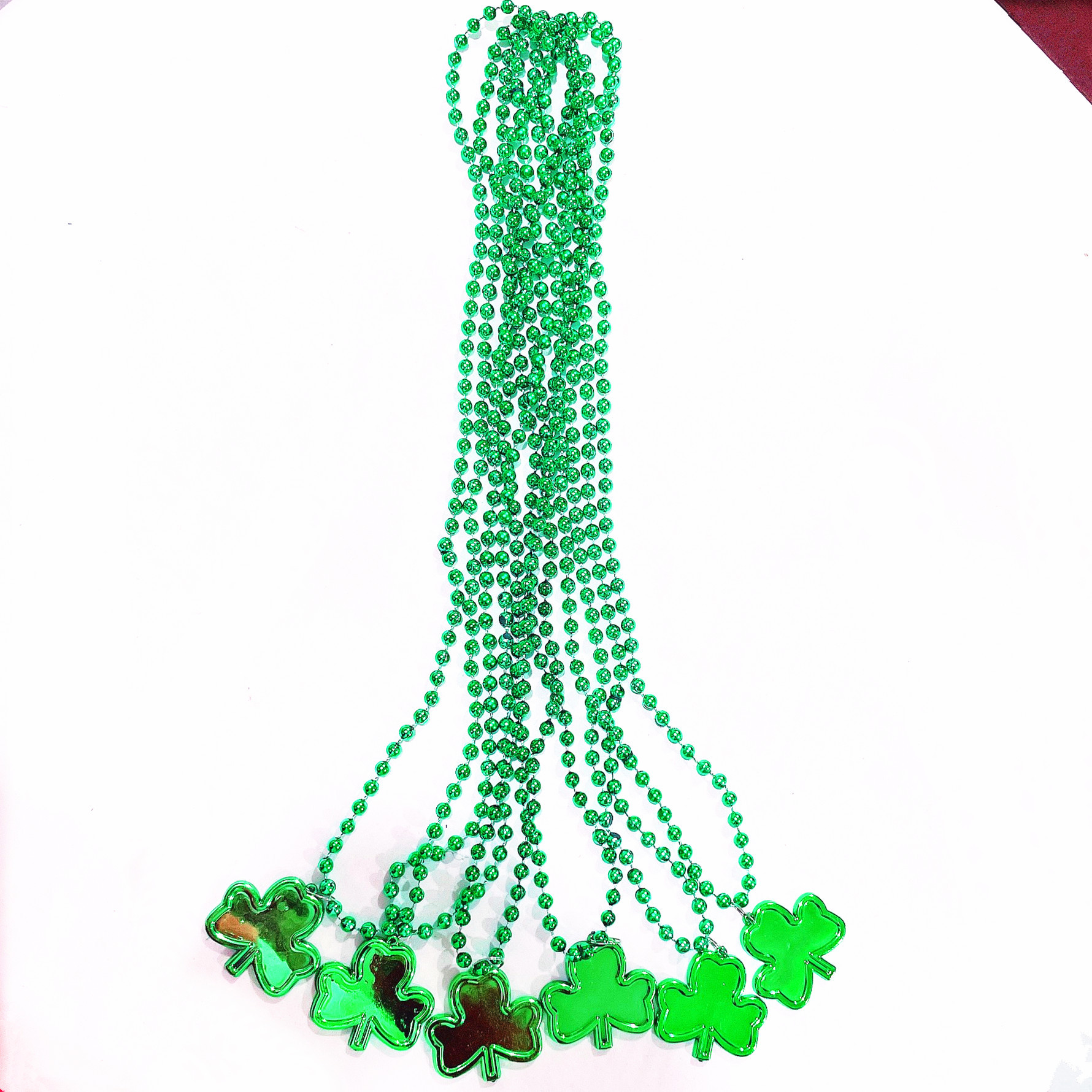 Collar de San Patricio Collar de día de Irlanda Cadena de cuentas de trébol Festival Carnaval Fiesta Cadena de cuentas Exclusivo transfronterizo