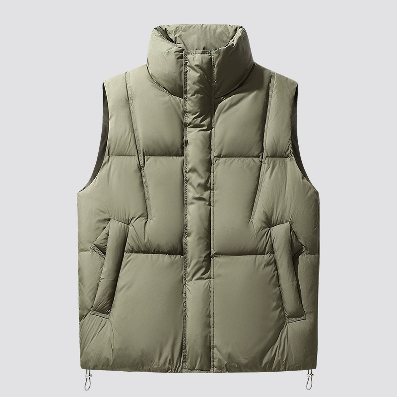 Белая утка пуховая жилет мужской зимний всплесок бренда сплошной цвет большой размер теплый конь без рукавов воротник
