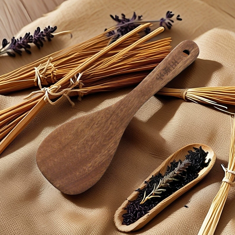 Wang Mazi деревянная лопатка из черного дерева, бытовая антипригарная деревянная кухонная утварь, кухонная лопатка, деревянная лопатка, деревянная ложка, набор, устойчивый к высоким температурам