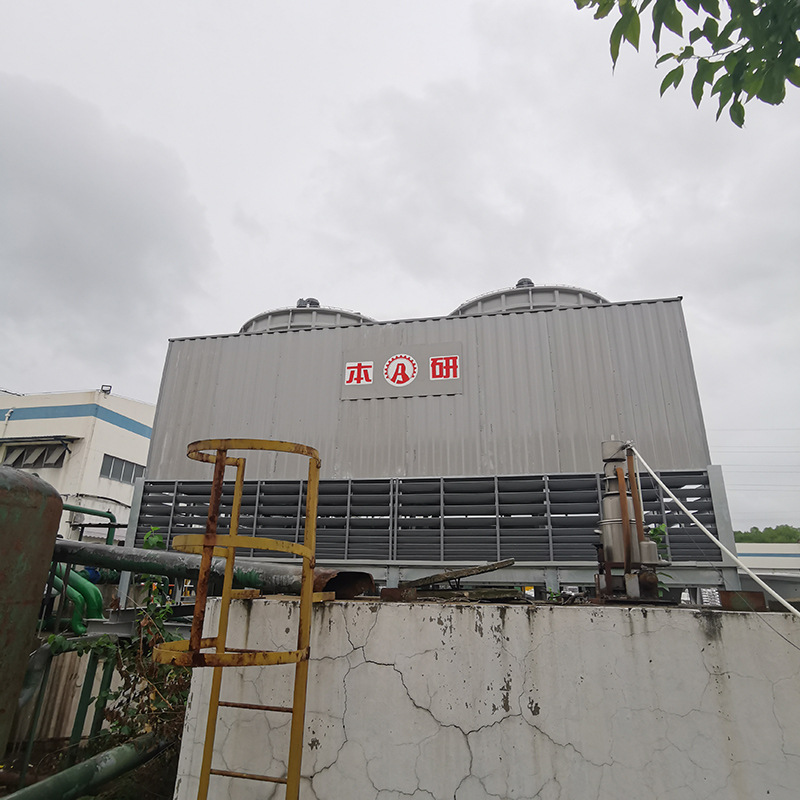 高新材料企业配套方形逆流工业型冷却水塔 玻璃钢外壳 配套凉水池