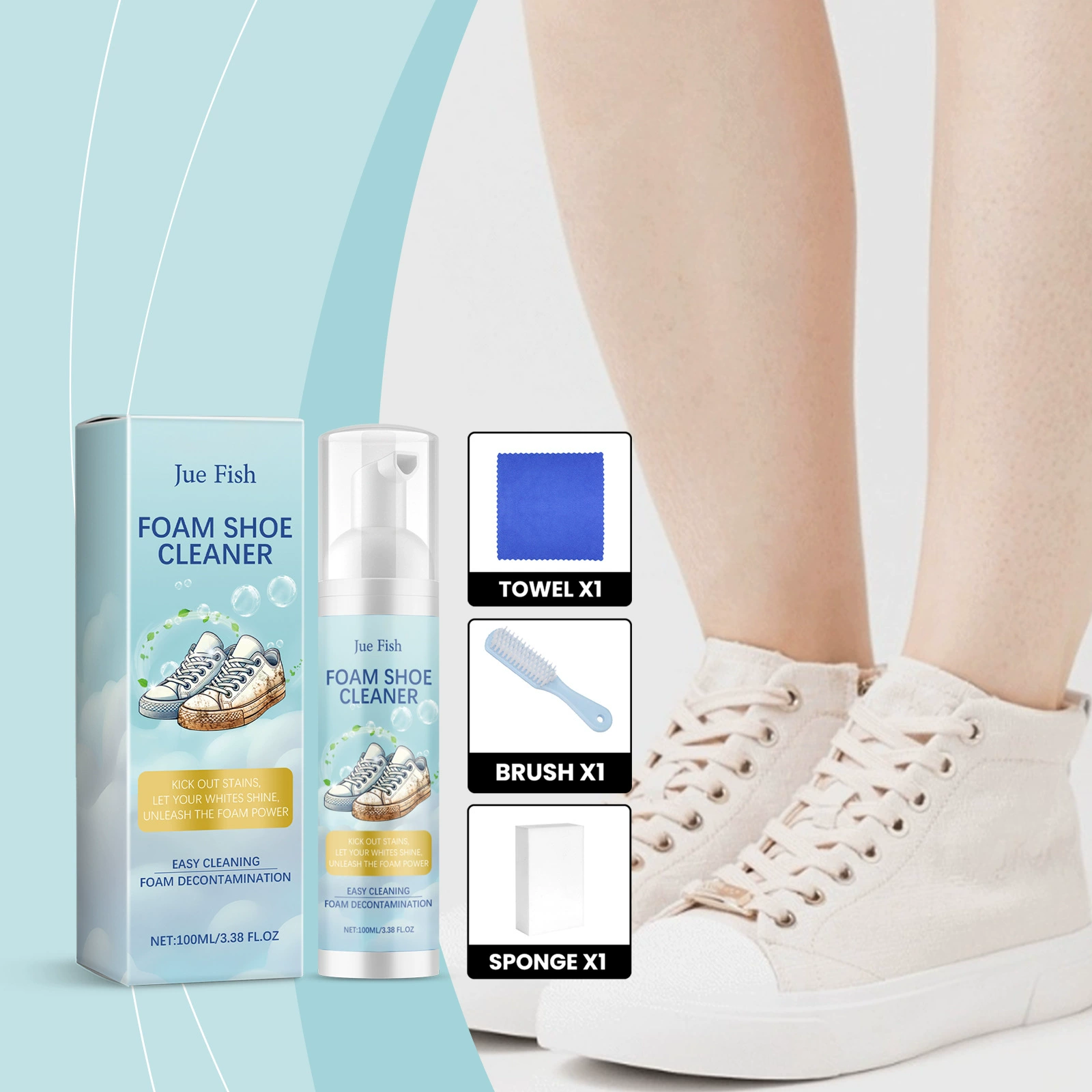 Jue Fish Маленькая белая обувь пена чистящий набор пены очищающий моющее средство для удаления пятен