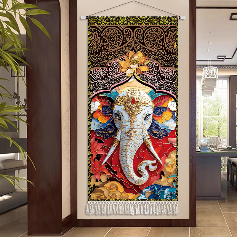 동남 아시아 인도 태국 선 코끼리 부드러운 가구 패브릭 매달려 그림 복도 장식 그림 벽 교수형 천 거실 벽화
