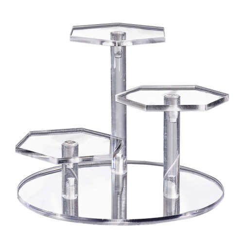 Transparent acrylic doll figure blind box display stand hexagonal ladder figure jewelry storage display display stand