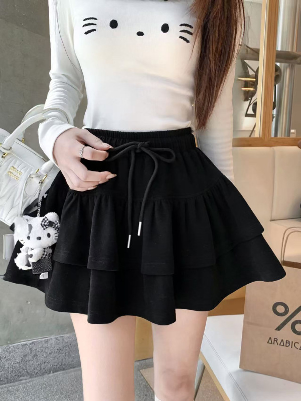 Q女家登机套装/蕾丝卫衣连帽外套卫裤半裙套装巨好看的早秋一整套|undefined