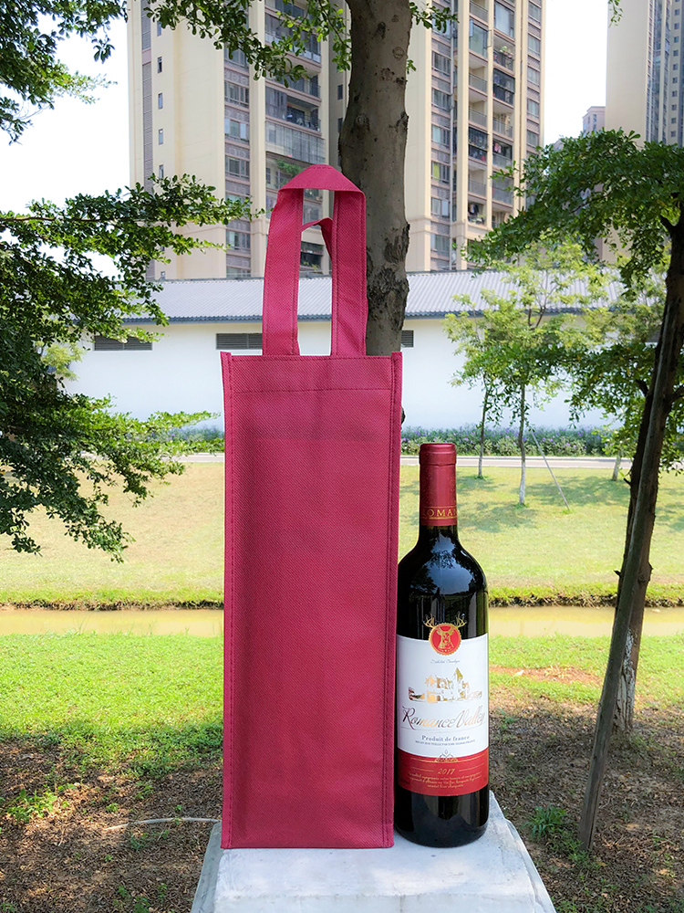 Bolsa de vino gruesa no tejida portátil doble vino de regalo de negocios bolsa de regalo compartimiento anticolisión