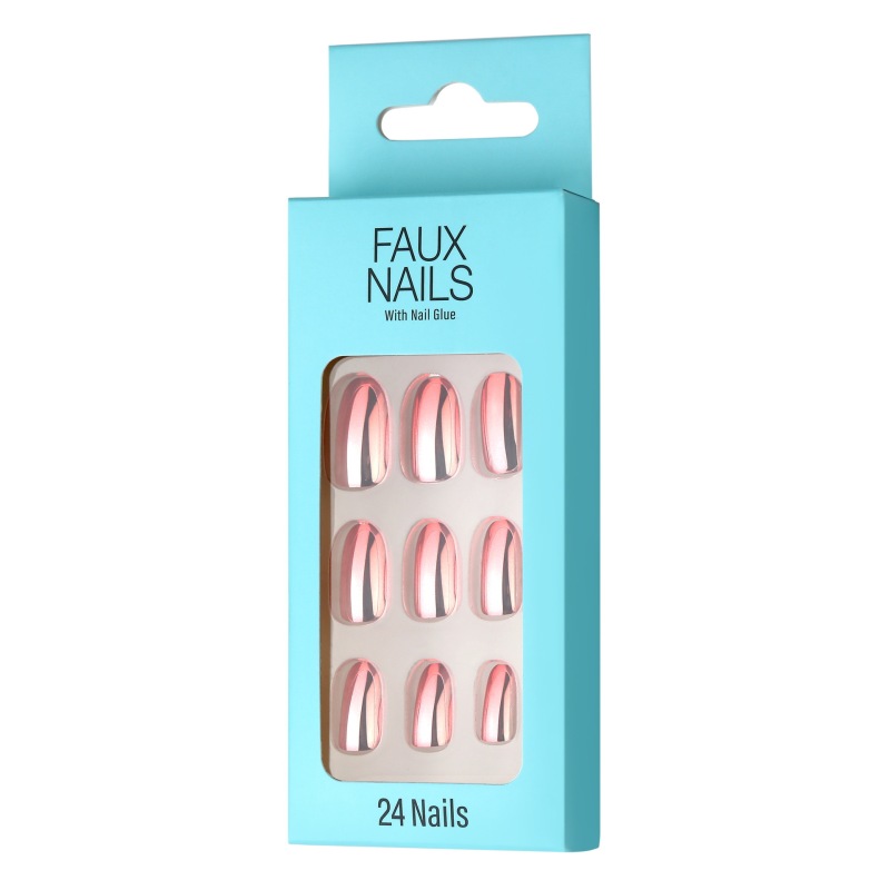 Jelly Glue Adult Self-adhesive Fake Nails Red Electroplating Colorful Electroplating ABS Plastic Nails Factory