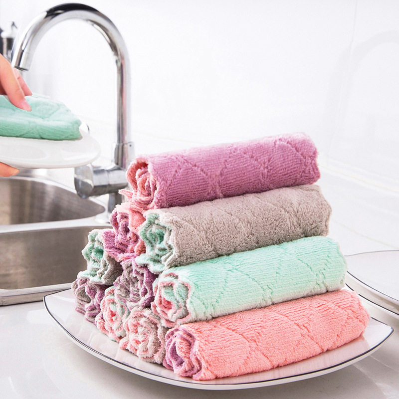 Thickened Dishwashing Cloth Lazy Rag Wholesale Dishwashing Towel Absorbent Hand Towel Wipe Wipe Table Cleaning Cloth Wipe Artifact