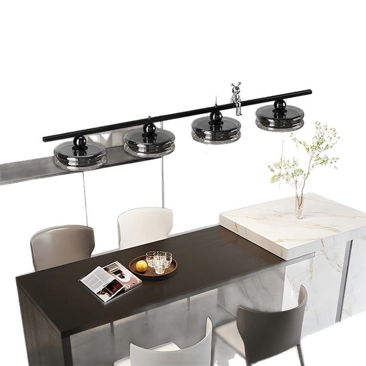 Lámpara de restaurante minimalista italiana, bar moderno y minimalista, mesa de comedor creativa, diseñador de alta gama, lámpara de escritorio isla de protección de ojos.
