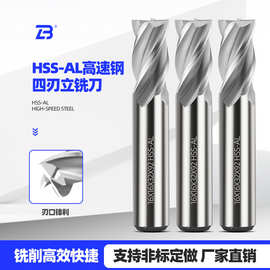 西南四刃西南直柄键槽铣刀白钢高速钢键槽立铣刀3 4 5 6 8 10 12m