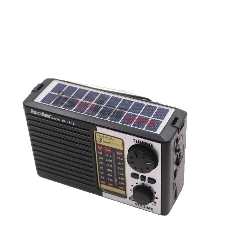 IS-F10BTS nuevo multifuncional transfronterizo tarjeta de banda completa altavoz Bluetooth radio de emergencia solar