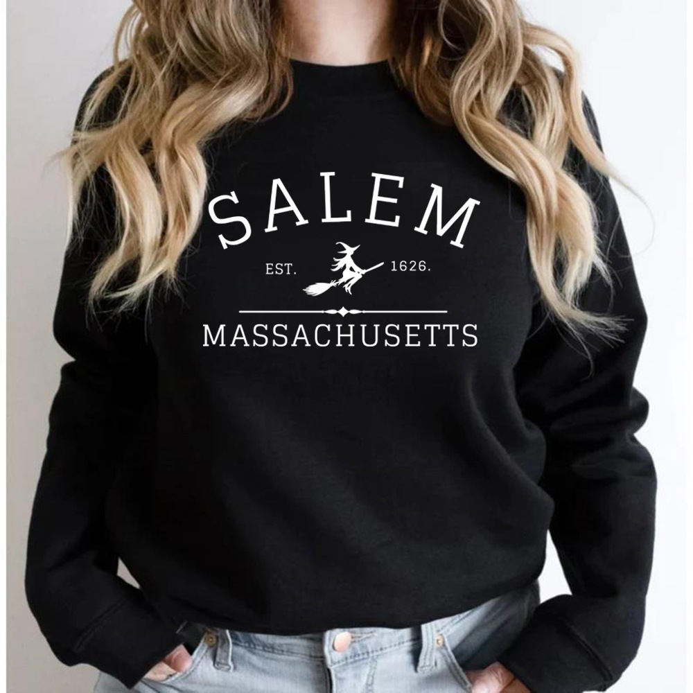 Salem Massachusetts Crewneck Halloween Sweatshirt Salem Witc