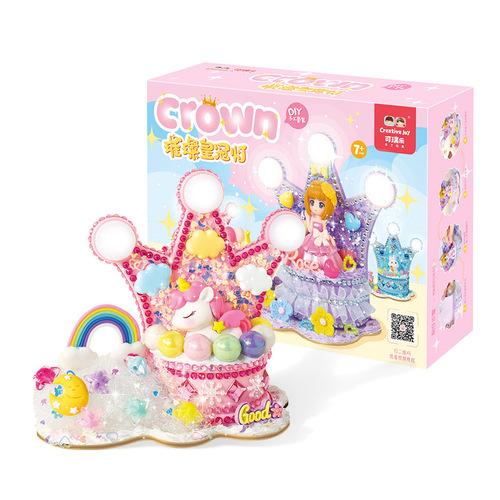 Children's DIY Handmade Creative Cream Glue Night Light Material Pack Brilliant Crown Lamp Cute Girl Educational Toy