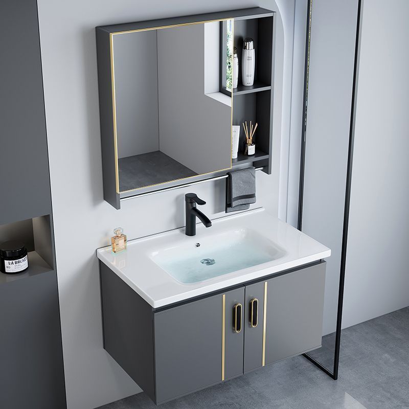 挂墙式洗脸盆柜浴室柜组合卫生间洗漱台盆小户型陶瓷一体盆防水柜