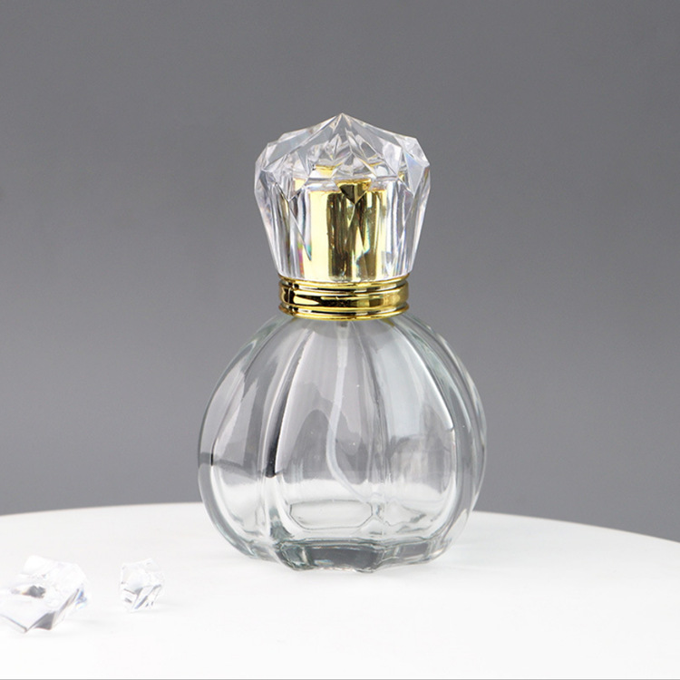 60ml南瓜香水瓶透明玻璃瓶按压喷雾瓶分装瓶香水瓶亚克力外罩螺口
