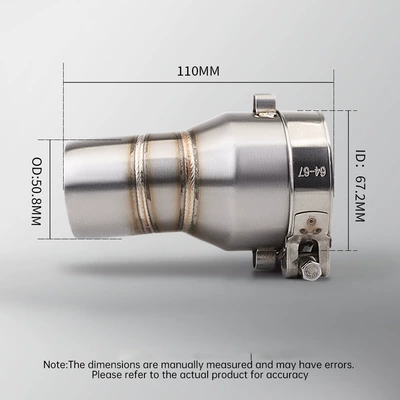 Motorcycle exhaust pipe Front Section Middle