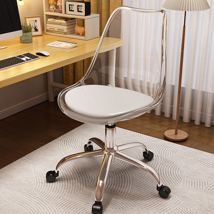 Cojín blanco claro del respaldo + pierna de acero